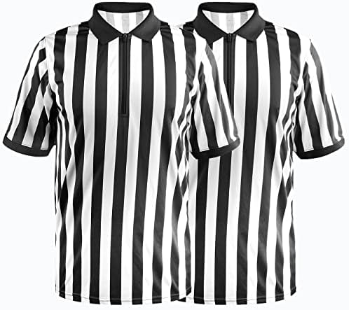 חבילת Wearcog של 2 חולצת שופט של 2 גברים | חצי שרוול שופט ג'רזי שופט חולצה לכדורגל, כדורסל, כדורגל